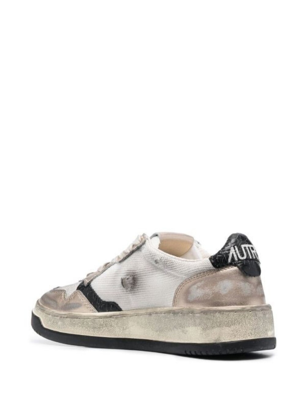 Autry Low-Top Distressed White and Beige Women's Sneakers -Rare Find